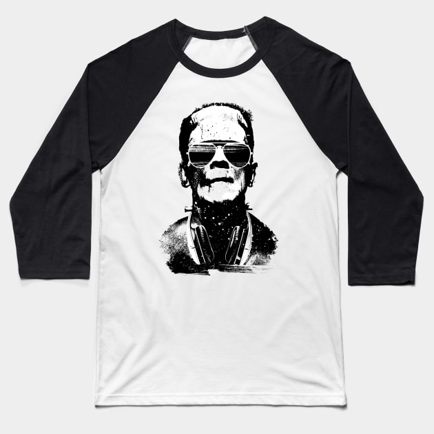 Dj Frankenstein Baseball T-Shirt by clingcling